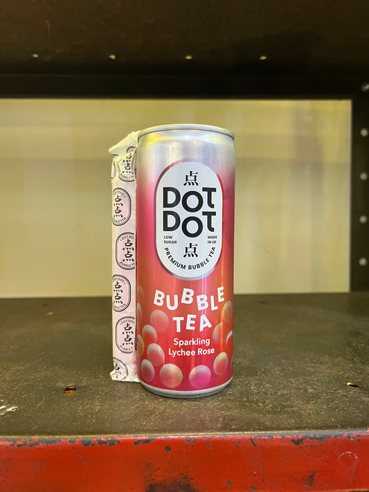 Dot Dot Lychee Rose Sparkling Bubble Tea Can 250ml - Guzzl