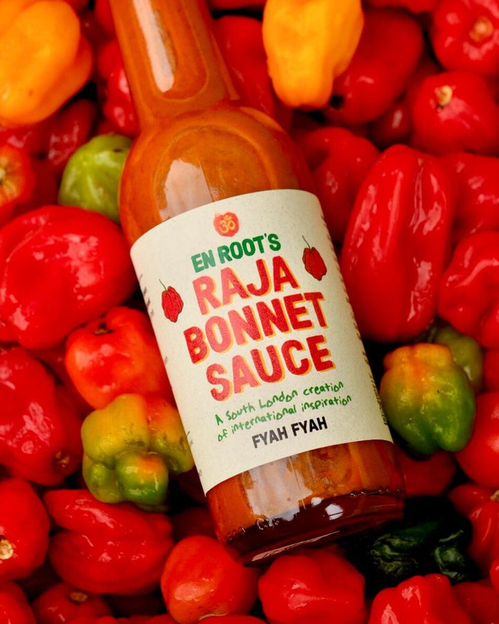 En Root's Fyah Fyah Raja Bonnet hot sauce - Guzzl