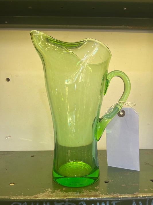 Vintage Handblown Green Jug - Guzzl