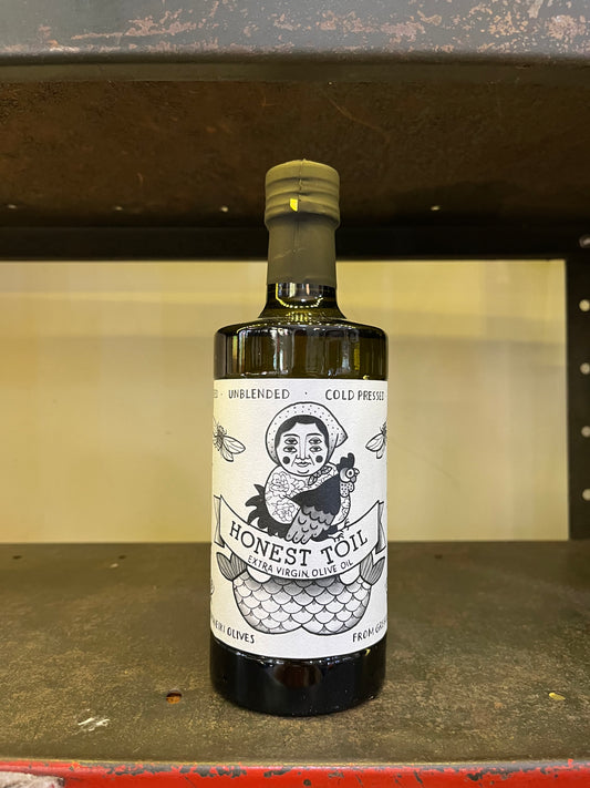 Honest Toil Extra Virgin Olive Oil Dark Glass Bottle 500ml - Guzzl
