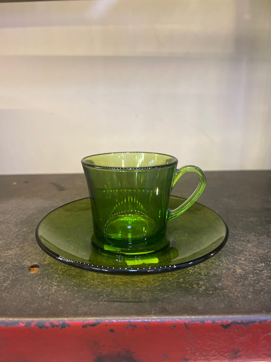 Vintage Duralex Espresso Cup and Saucer - Guzzl