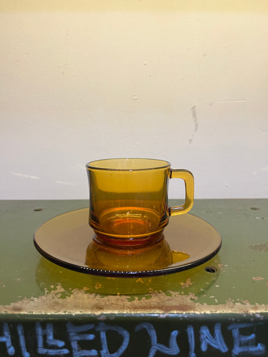 Vintage Duralex Espresso Cup and Saucer